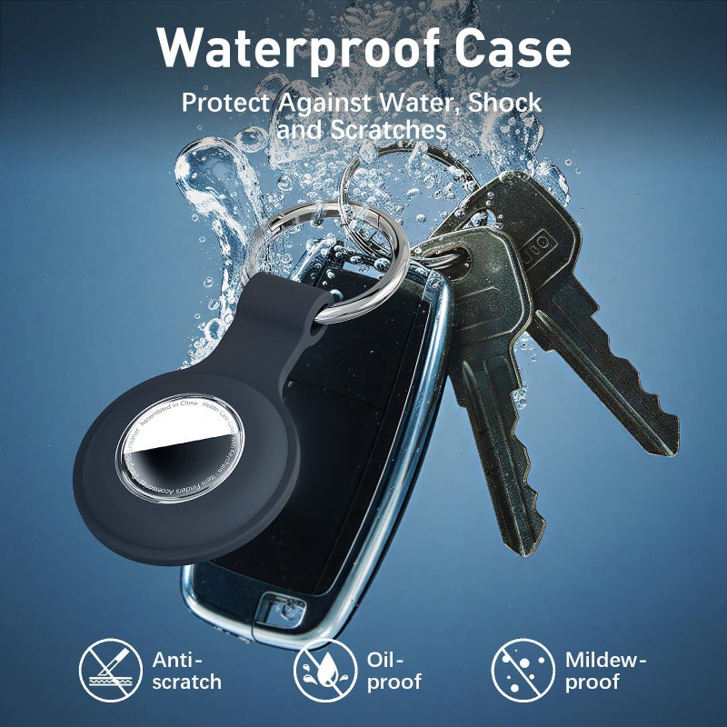 Linsaner 4 Pack Waterproof Case for AirTag 2nd Gen (2026) & 1st Gen, Shockproof Silicone Holder with Ultra-Clear Front Cover, Full Body Protector for Apple for Air Tags, Keys, Backpack, Luggage - Image 5