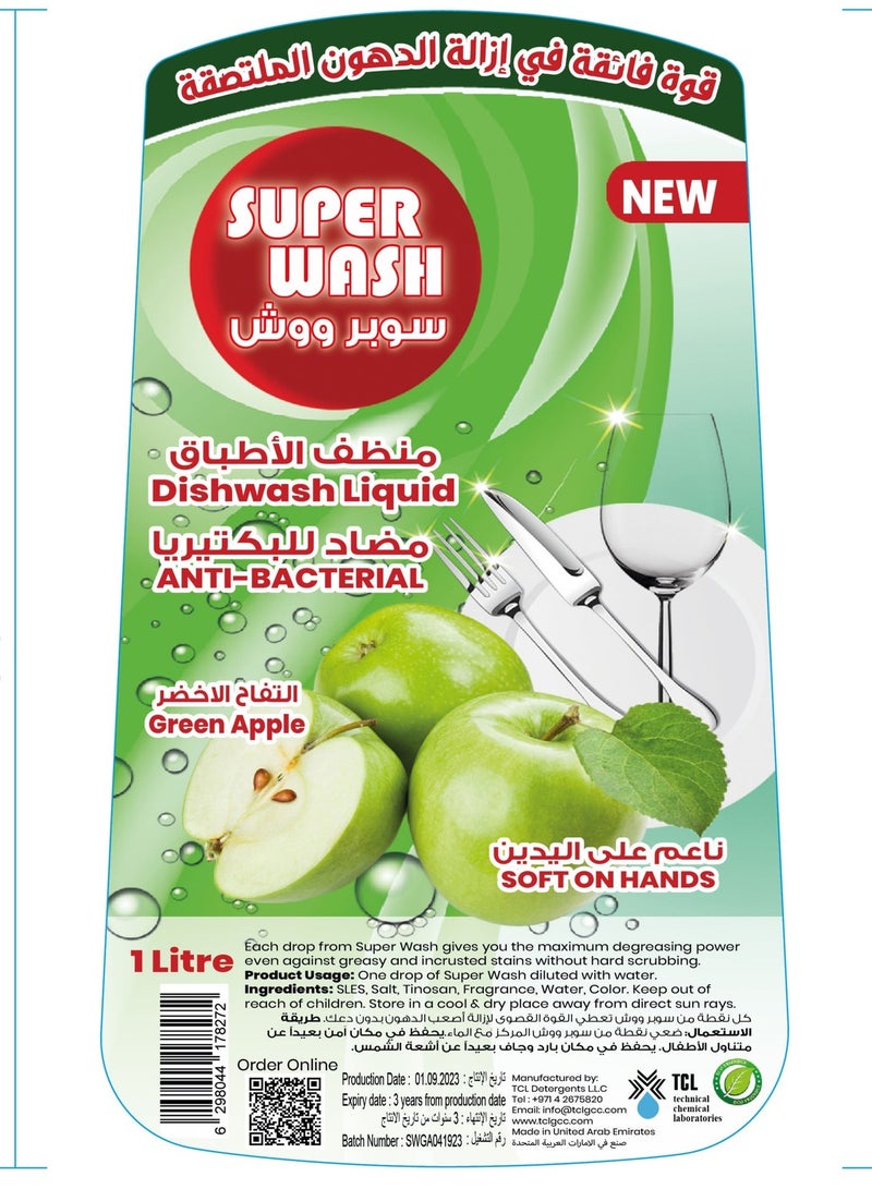 TCL Superwash Apple - Dishwash Liquid Soap 1LT - Image 2