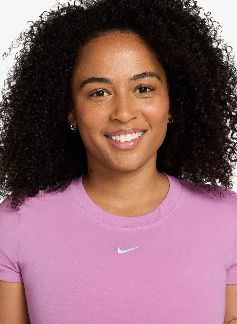 Nike LT MAGENTA/(WHITE) Nsw Chill Knit Cropped Top for Women | Best Price UAE