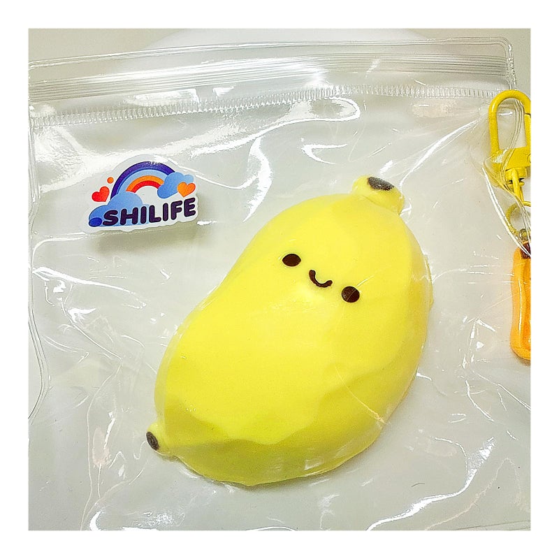 SHILIFE Taba SquishyStress Ball Kawaii Squishies Silica Gel ToysStress Relieving Fur Ball OPP Packaging GiftsSquishy Fidget Toys for AnxietyRelaxationPerfect Desk Accessory for Adults Banana - Image 5