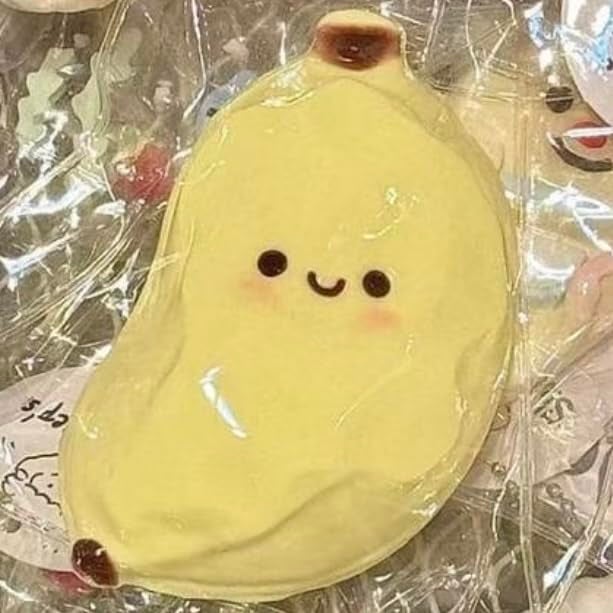 SHILIFE Taba SquishyStress Ball Kawaii Squishies Silica Gel ToysStress Relieving Fur Ball OPP Packaging GiftsSquishy Fidget Toys for AnxietyRelaxationPerfect Desk Accessory for Adults Banana - Image 1