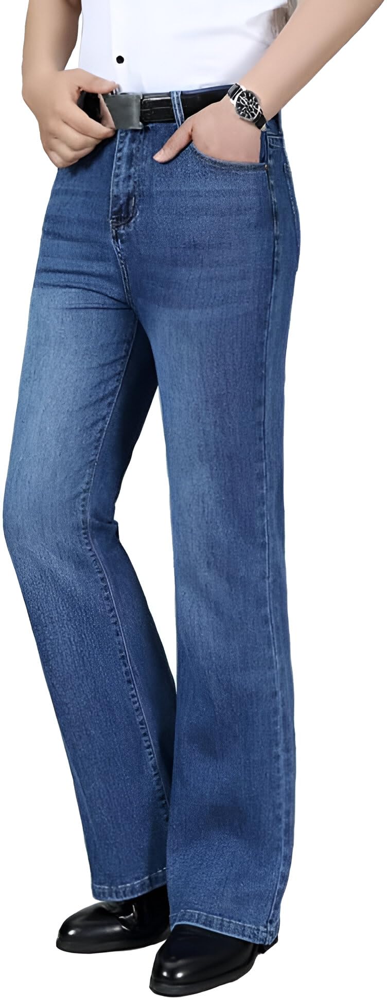 Ben Martin Men’s Bell Bottom Jeans || Bootcut Denim Pants || Wide Leg Flared Jean's for Men || High Waist Stretchable Retro Fit || Cotton Jean for College Casual Light Blue, Size 28 (0) - Image 5