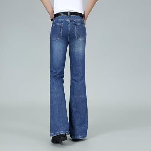 Ben Martin Men’s Bell Bottom Jeans || Bootcut Denim Pants || Wide Leg Flared Jean's for Men || High Waist Stretchable Retro Fit || Cotton Jean for College Casual Light Blue, Size 28 (0) - Image 3