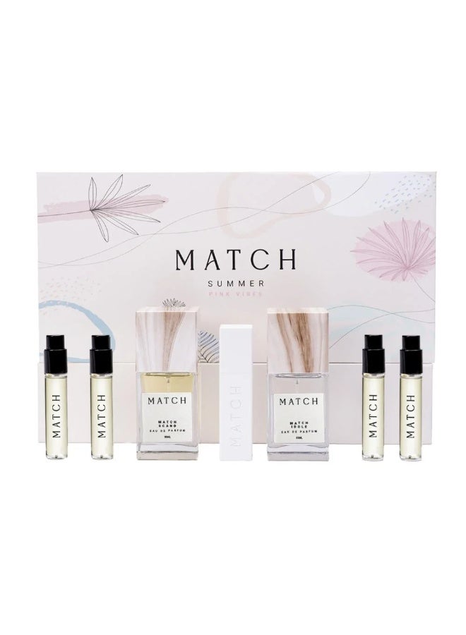 ماتش مجموعة سمر بينك فايبس من ماتش تحتوي 2 * 50 مل + 4*7.5 مل و حقيبة سفر - Image 1