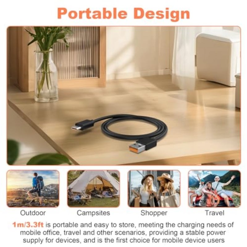 USB C Charger Charging Cable Compatible with JBL Tune 720BT, Tune 770NC, Tune 520BT, Tune 510BT, Tune 760NC, Live 670NC, Tune 660NC, Tune 125, Tune 225, Tune 130NC, Tune 230NC Headphones 3.3 FT - Image 5