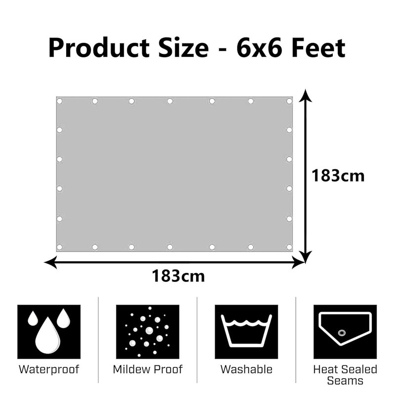 Kuber Industries Kuber Industries Tirpal 6x6 Feet Waterproof Tarpaulin Sheet 120 GSM Tadpatri Tharpai EcoFriendly Tent Tirpal Thadika Thappi Tarp Lightweight Premium Tirpal Green - Image 3