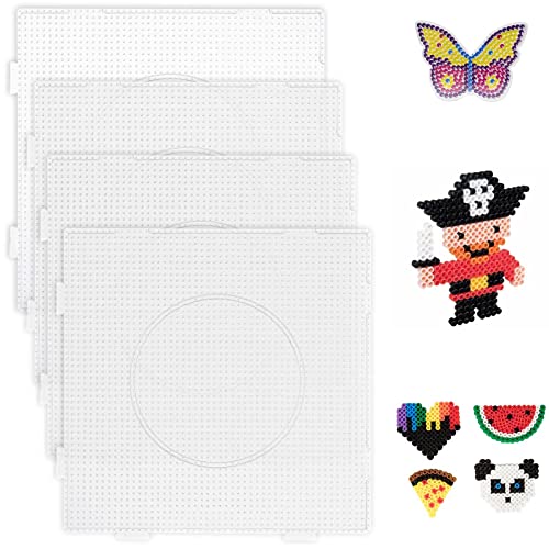 Ziqi 12PCS Mini Perler Bead Pegboards, 2.6mm Plastic Square Boards, Large Clear Pegboards for 2.6MM Mini Fuse Beads, Craft Beads-5.3 x 5.3 Inch - Image 5