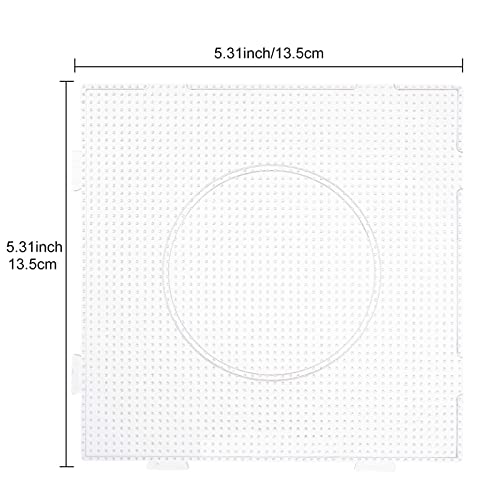 Ziqi 12PCS Mini Perler Bead Pegboards, 2.6mm Plastic Square Boards, Large Clear Pegboards for 2.6MM Mini Fuse Beads, Craft Beads-5.3 x 5.3 Inch - Image 2