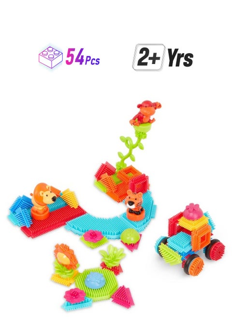 Bristle Blocks By Battat The Official Bristle Blocks 54Piece Jungle Adventures In A Tube Stem Toys 3D Sensory Toy Blocks For Kids Building Toys For Creativity & Dexterity 2 Yr