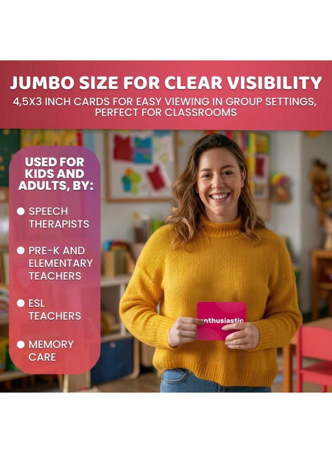 quokka بطاقات فلاش كوكّا 104 للأطفال والبالغين - بطاقات فلاش كبيرة للحياة الواقعية لرياض الأطفال للعلاج بالكلام، علاج ABA، تعليم ESL، التعليم المبكر، بطاقات بناء مفردات المشاعر - Image 4