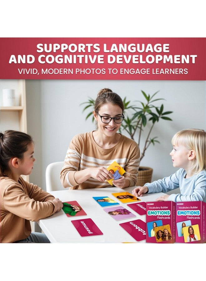 quokka بطاقات فلاش كوكّا 104 للأطفال والبالغين - بطاقات فلاش كبيرة للحياة الواقعية لرياض الأطفال للعلاج بالكلام، علاج ABA، تعليم ESL، التعليم المبكر، بطاقات بناء مفردات المشاعر - Image 5