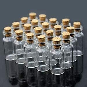 KRAFTMASTERS ®1ml Mini/Tiny Glass Jars with Wood Cork Stoppers,Wishing/Message Bottle for Decorations Lovely Small Wish Bottle Tiny Clear Empty Wishing Message Vial with Cork Jars (10) - Image 5