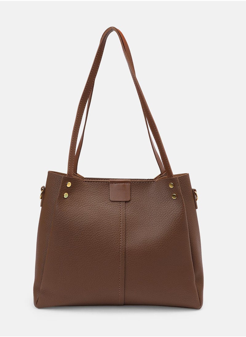 Haute Sauce - Solid Zip Lock Regular Vegan Leather Hand Bag For Women - Image 1