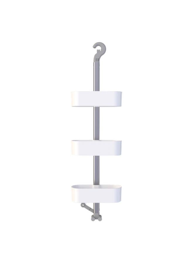 Primanova 3-Shelves Adjustable Hook Bath Shelf White and Silver M-N50-03-01