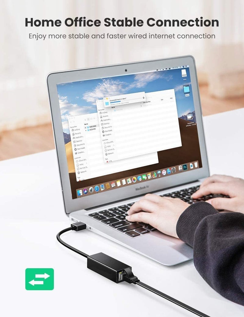 Sounce محول USB 3.0 إلى RJ45 إيثرنت، USB إلى 10/100/1000 جيجابت إيثرنت LAN متوافق مع MacBook، Surface Pro، Notebook PC مع Windows7/8/10، XP، Vista، Mac - Image 3