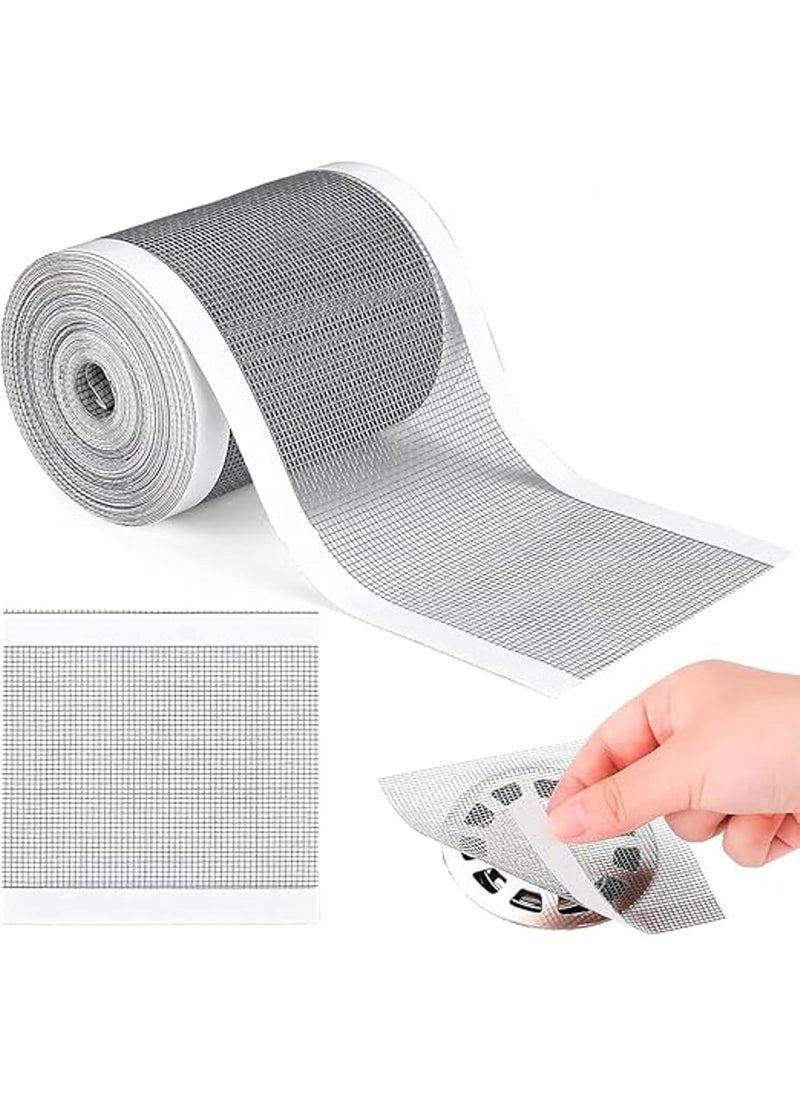 DEAL NUT 1 Roll Kitchen Sink Strainer Disposable Hair Catcher Shower Drain Mesh Stickers Cuttable PVC Mesh Hair Trapper Shower Filter for BathroomLaundryBathtubKitchen 5 Meter  - Image 1