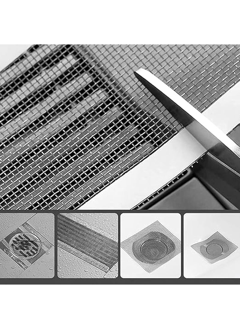 DEAL NUT 1 Roll Kitchen Sink Strainer Disposable Hair Catcher Shower Drain Mesh Stickers Cuttable PVC Mesh Hair Trapper Shower Filter for BathroomLaundryBathtubKitchen 5 Meter  - Image 4