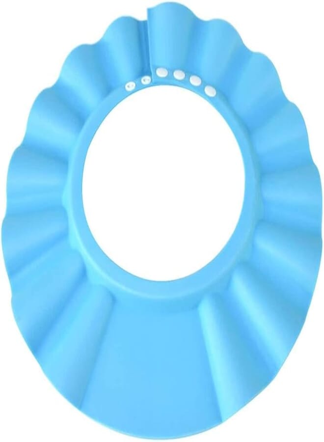 GIRCSS Baby Bathing Hat, Adjustable Shower Shampoo Cap, Shampoo Shower Bathing Protection Bath Cap Soft Adjustable Visor Hat for Toddler, Baby, Children (Blue)