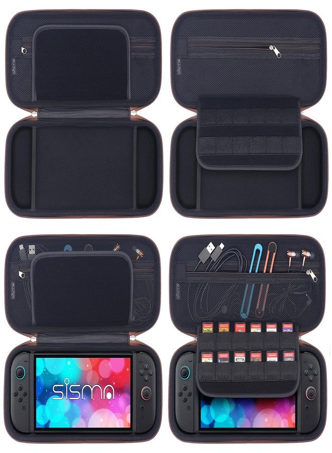sisma Slim Carry Case Compatible with Nintendo Switch 2 Console, Protective Case Hard Shell Travel Carrying Bag Switch2 Accessories Pocket & 12 Game Card Holders - Image 4
