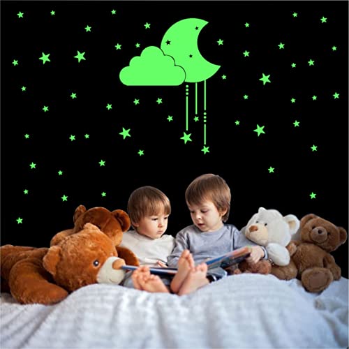DreamKraft Glow in The Dark Stars and Moon Bedroom Decor & Kids Room Magical Night Glow Sticker Set (23 Cm x 25 Cm) - Image 1