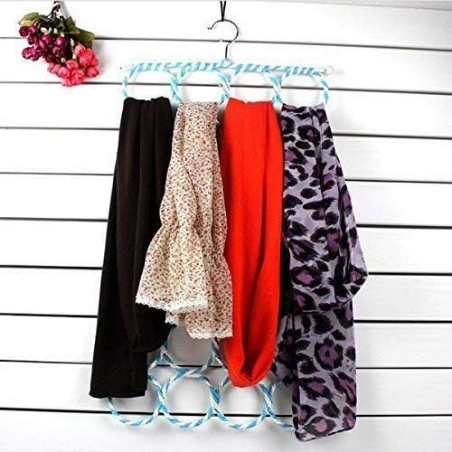 VRCT Metal 28 Ring Round Folding Rope Dupatta Belt Shawl Tie Scarf Hanger Holder Organiser for Wardrobe(1 Pieces, Multicolour) - Image 4