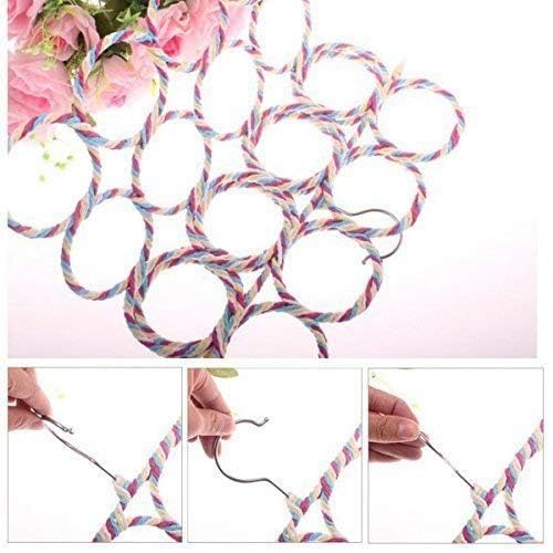 VRCT Metal 28 Ring Round Folding Rope Dupatta Belt Shawl Tie Scarf Hanger Holder Organiser for Wardrobe(1 Pieces, Multicolour) - Image 3