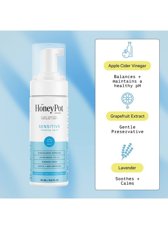the Honey Pot company Sensitive Feminine Wash Herbal Infused Natural Hygiene Wash For Sensitive Skin Types Ph Balanced Plant Based Feminine Products 5.51 Fluid Oz. - Image 2