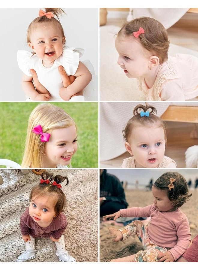 40 قطعة من مشابك شعر الأطفال مقاس 2 بوصة مبطنة بالكامل ومضادة للانزلاق في 40 لونًا للفتيات والرضع والأطفال الصغار (ملون) - Image 3