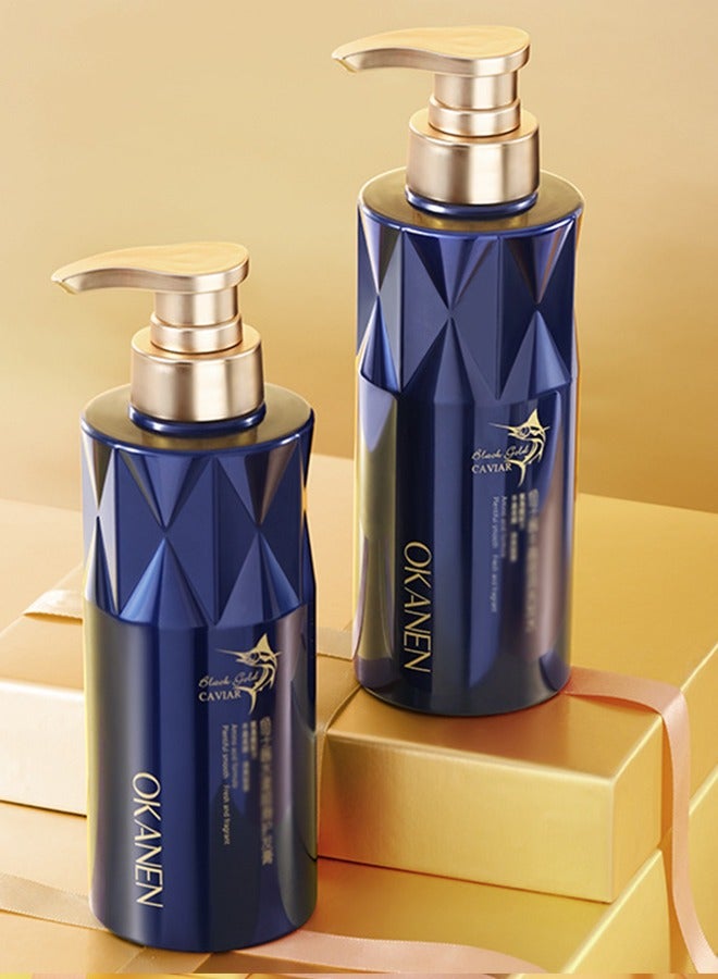 OKANEN Deep Sea Caviar Shampoo and Conditioner Set for Smooth Thick Voluminous Hair Sulfate Free Nourishing Hair Care System Hydrating and Repairing Formula Ideal for All Hair Types - Image 2