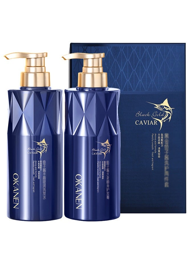OKANEN Deep Sea Caviar Shampoo and Conditioner Set for Smooth Thick Voluminous Hair Sulfate Free Nourishing Hair Care System Hydrating and Repairing Formula Ideal for All Hair Types - Image 3