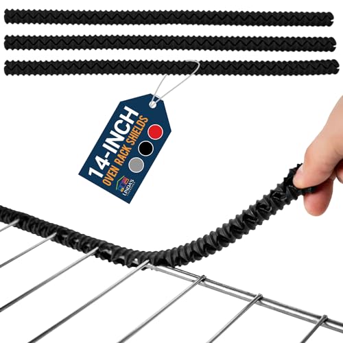 Linda's Essentials Silicone Oven Guards for Racks by Linda’s Essentials (3 Pack) - Heat-Resistant Rack Protectors Shield, Prevents Burns & Scars, Easy to Fit Design, Must-Have Kitchen Safety 14 Inches Long (Black) - Image 1