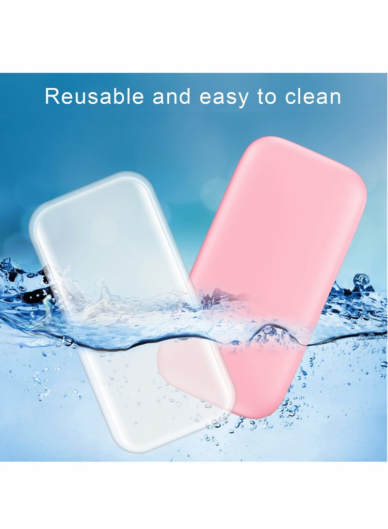 Excefore Lash Pads, 4 Pieces Eyelash Extension Holder Pallet False Lashes Holder silicone eyelash pad Grafting Gasket Pallet Tools for Fake Eyelash Glue Holder Adhesive, Pink and Transparent - Image 5