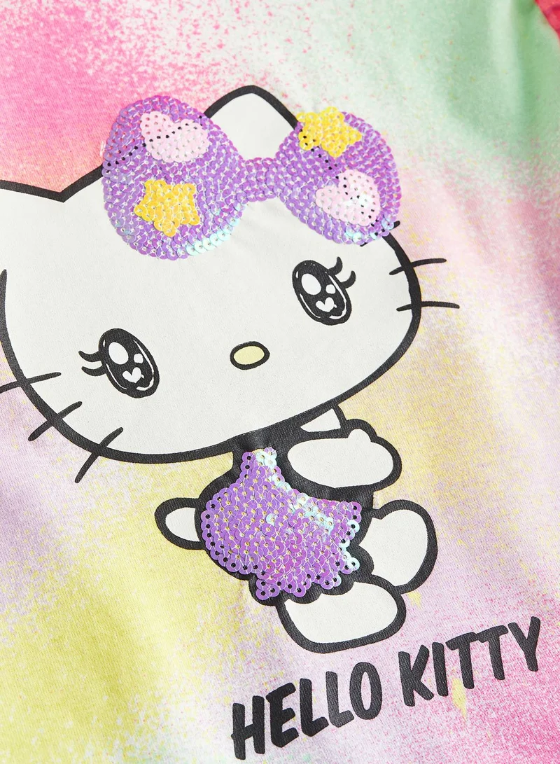 اتش اند ام Kids Cat Print Tie Dye Top