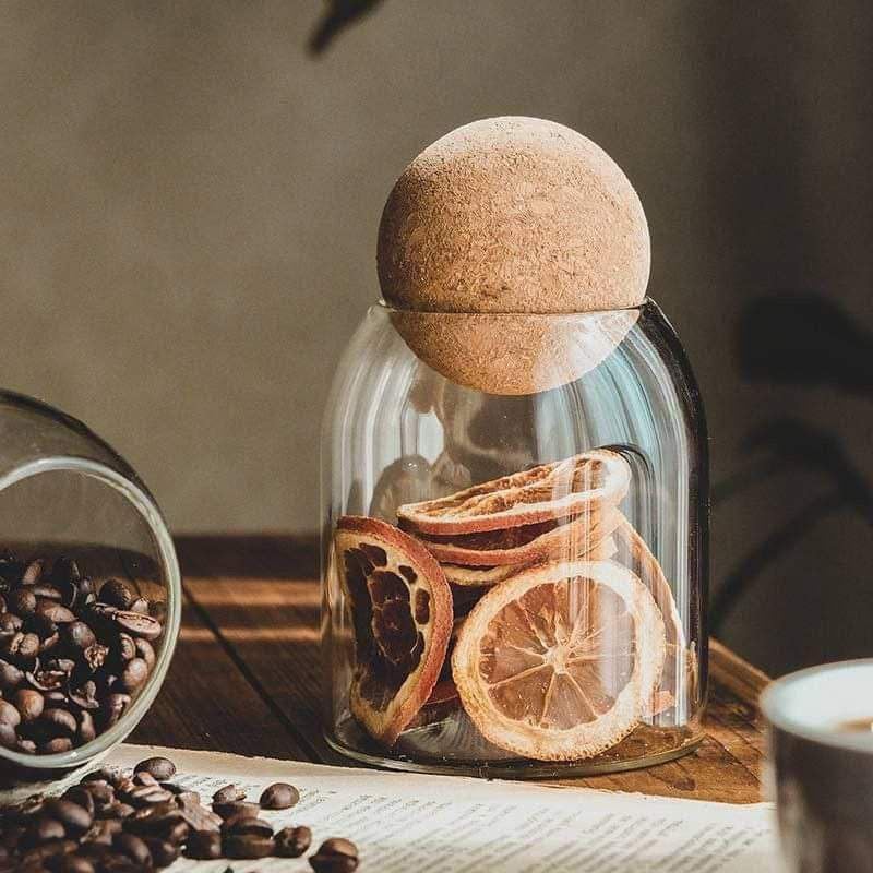 Glass Jar with Cork Ball Lid, Home Kitchen Food Storage Glass Jars for Coffee, Tea, Flour, Candy, Cookie, Spices - 3 Pack - Image 5