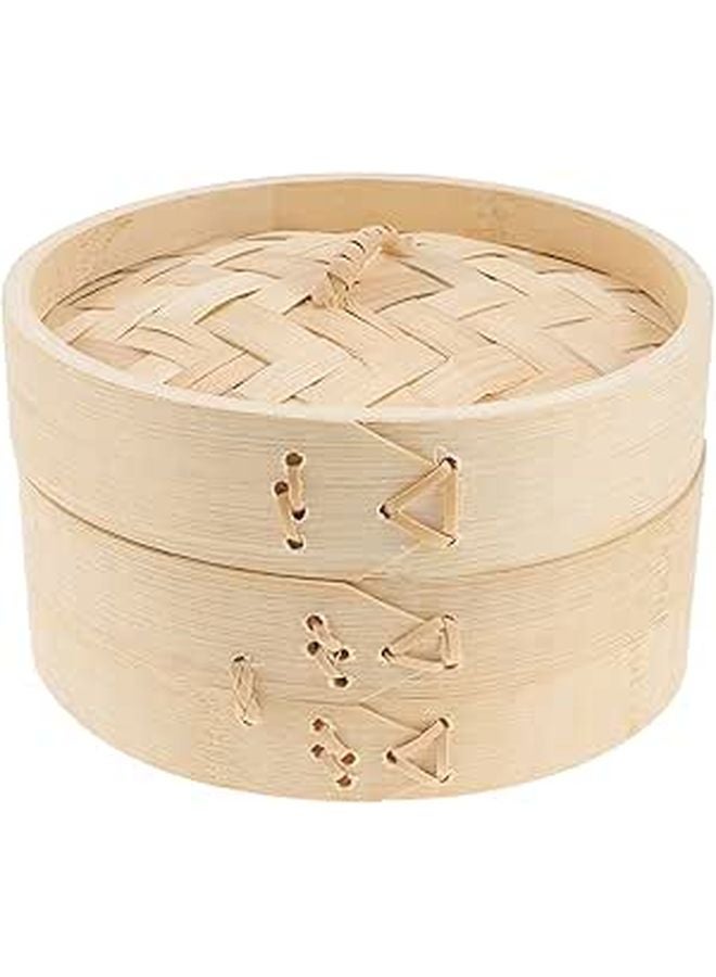 Bamboo Steamer Basket With Lid For Dim Sum Buns Vegetables Meat Desserts Eco Friendly - Image 1