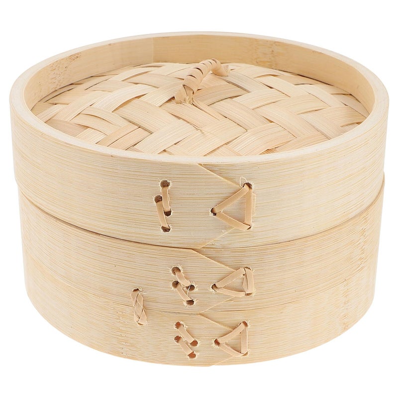 Bamboo Steamer Basket With Lid For Dim Sum Buns Vegetables Meat Desserts Eco Friendly - Image 2