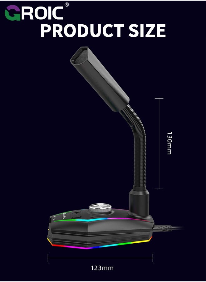 GROIC - Computer USB Microphone 3.5mm AUX Output Noise Reduction Phone Call Conference Omnidirectional Condenser Microphone - Image 1