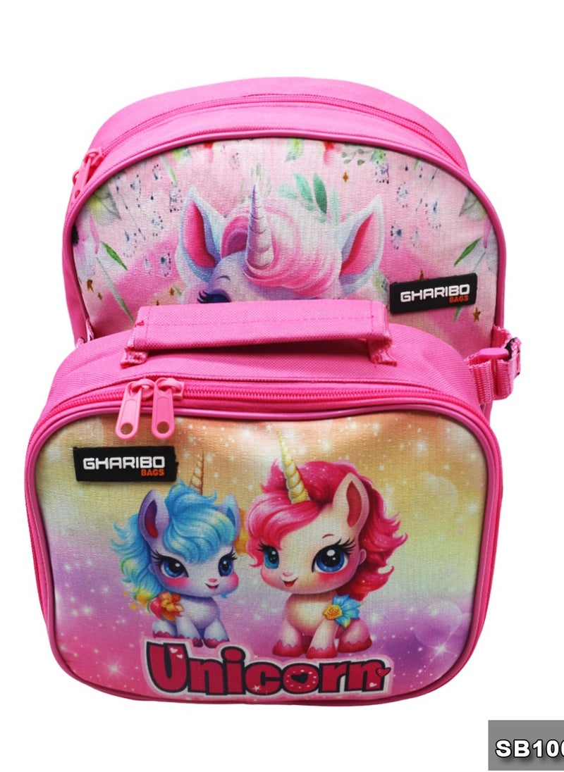 Gharibo Bags School backpack with lunch bag Size 12 UniCorn  - Image 2
