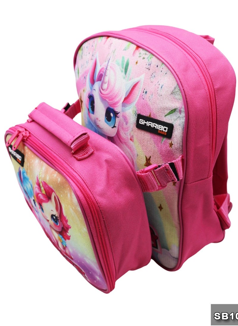 Gharibo Bags School backpack with lunch bag Size 12 UniCorn  - Image 4