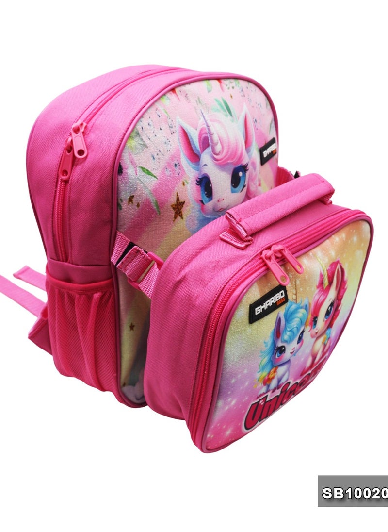 Gharibo Bags School backpack with lunch bag Size 12 UniCorn  - Image 3