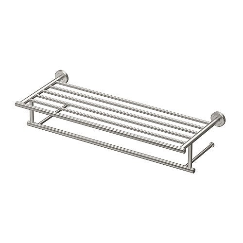 Gatco 4297 Latitude II Towel Rack 25 3/4 inch Satin Nickel/Wall Mounted Towel Rack with Towel Bar For Bathroom - Image 1