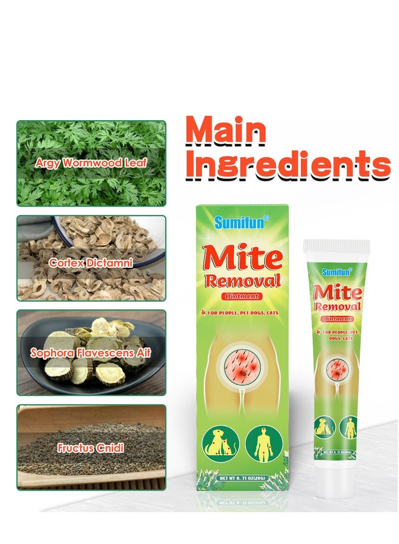 سوميفون مرهم إزالة العث للناس والكلاب والقطط، مضاد للبكتيريا ومخفف للحكة لعلاج مشاكل جلد العث، يزيل العث، يبعد الحشرات، يخفف الحكة، ينظف ويمهد البشرة، 20 جرام - Image 5