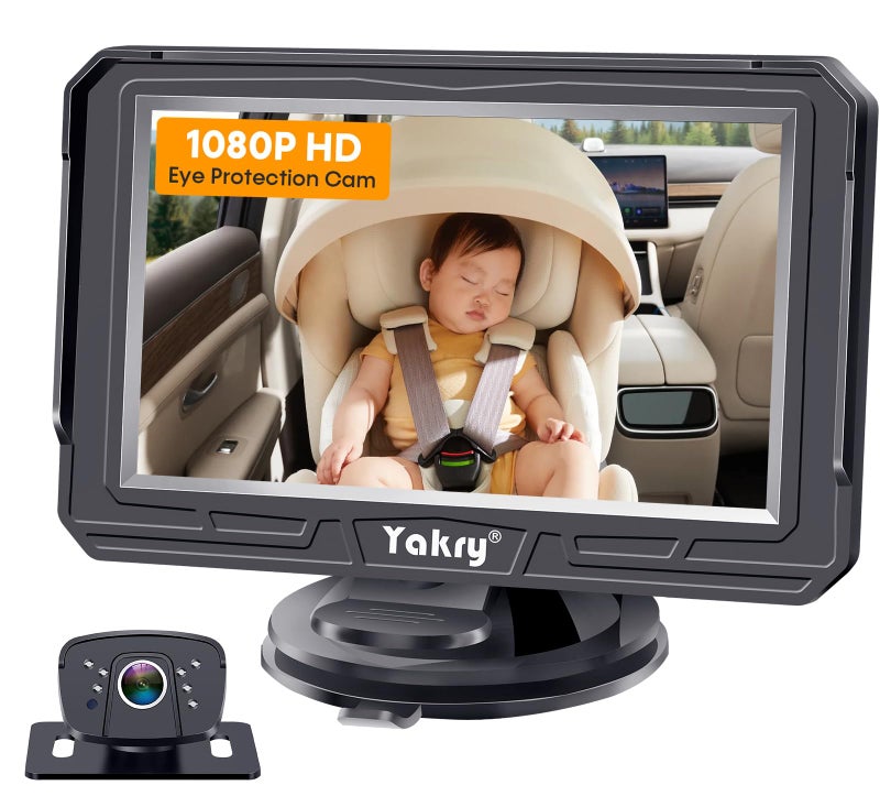 Yakry Baby Car Camera for Backseat - HD 1080P, 170Â° Wide Angle, Night Vision, 360Â° Rotation, Safe for Babies, Easy Install, Rear-Facing Baby Car Mirror for Parents Y60 - Image 1