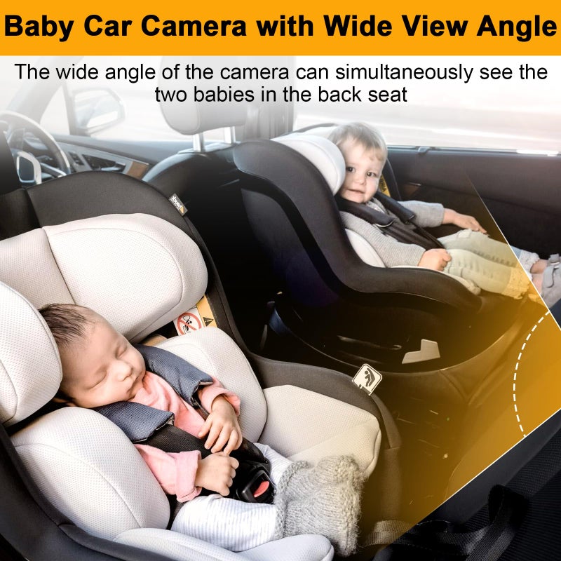 Yakry Baby Car Camera for Backseat - HD 1080P, 170Â° Wide Angle, Night Vision, 360Â° Rotation, Safe for Babies, Easy Install, Rear-Facing Baby Car Mirror for Parents Y60 - Image 4