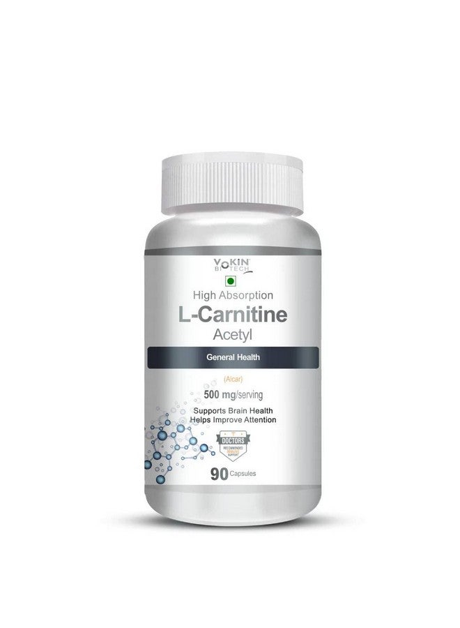 Vokin Biotech L-Carnitine Acetyl (ALCAR)- Support Brain Health- 500 mg - 90 Capsules - Image 1
