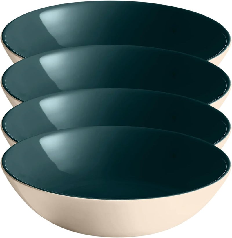 Emile Henry EVERYDAY COLLECTION 8751qt Ceramic Pasta Bowl Set of 4 Ocean  Cream