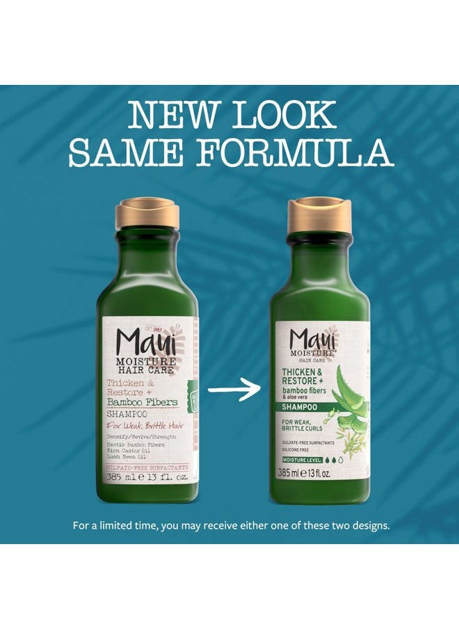 MAUI MOISTURE Thicken & Restore + Bamboo Fibers Strengthening Shampoo to Soften Transitioning or Natural Hair & Renew Brittle Hair, Vegan, Silicone & Paraben-Free, 13 fl oz  - Image 2