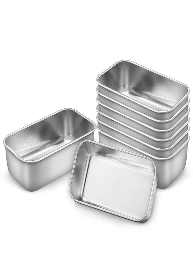 LIANYU Mini Loaf Pan for Baking Bread, 8 Pack 6.3 x 3.5 Inch Stainless Steel Small Bread Loaf Pan for Homemade Meatloaf, Tin Loaf Baking Pan Perfect for Banana Sourdough Sandwich, Dishwasher Safe - Image 1
