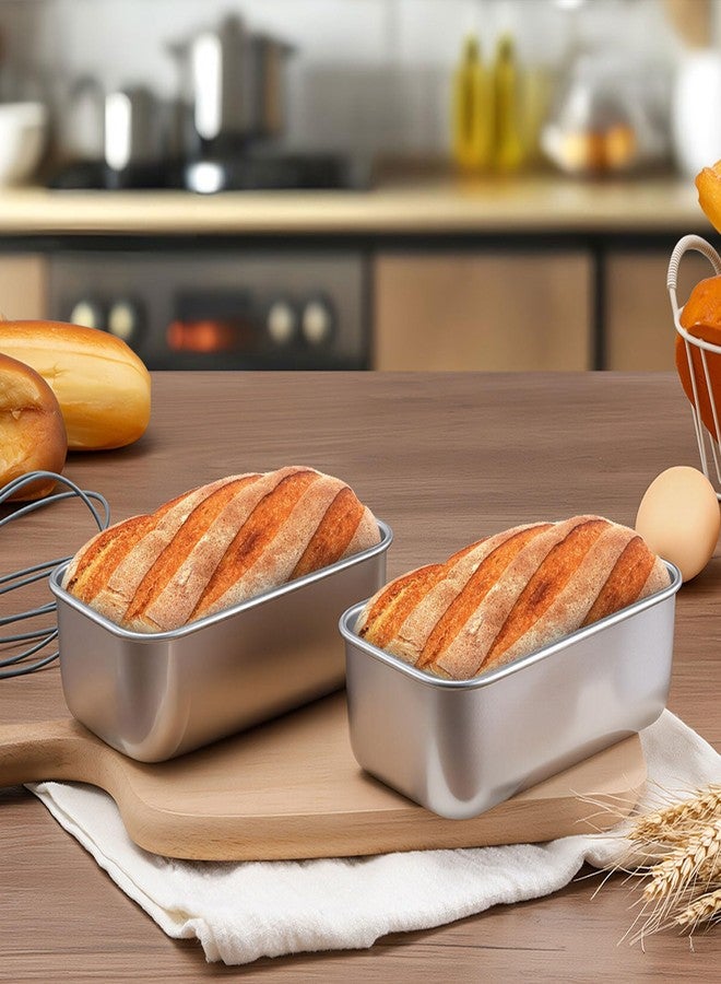 LIANYU Mini Loaf Pan for Baking Bread, 8 Pack 6.3 x 3.5 Inch Stainless Steel Small Bread Loaf Pan for Homemade Meatloaf, Tin Loaf Baking Pan Perfect for Banana Sourdough Sandwich, Dishwasher Safe - Image 3