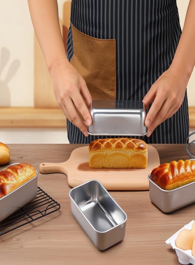 LIANYU Mini Loaf Pan for Baking Bread, 8 Pack 6.3 x 3.5 Inch Stainless Steel Small Bread Loaf Pan for Homemade Meatloaf, Tin Loaf Baking Pan Perfect for Banana Sourdough Sandwich, Dishwasher Safe - Image 4